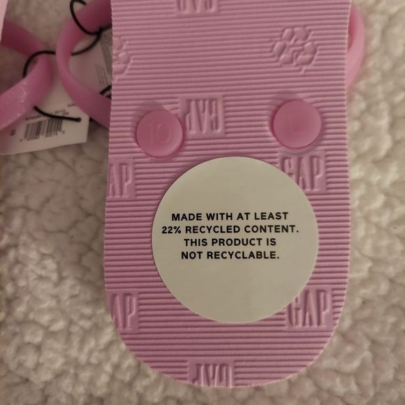 Gap Logo Flip Flops Size 10 Pink - Picture 5 of 5